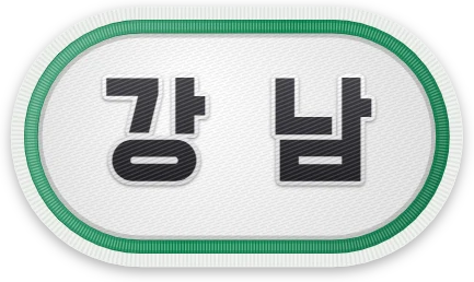 역 이름표 '강남' 자수패치